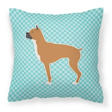 Boxer Checkerboard Blue Fabric Decorative Pillow