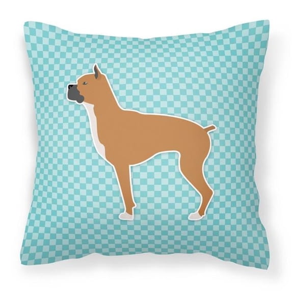 Boxer Checkerboard Blue Fabric Decorative Pillow