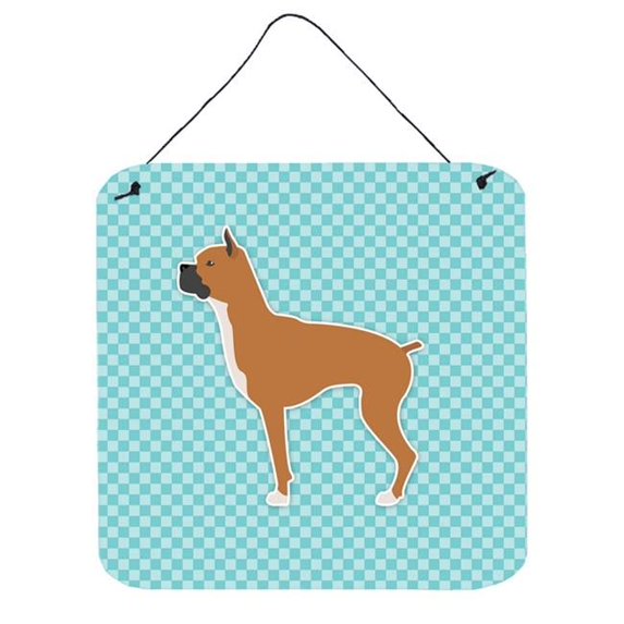 Boxer Checkerboard Blue Wall or Door Hanging Prints