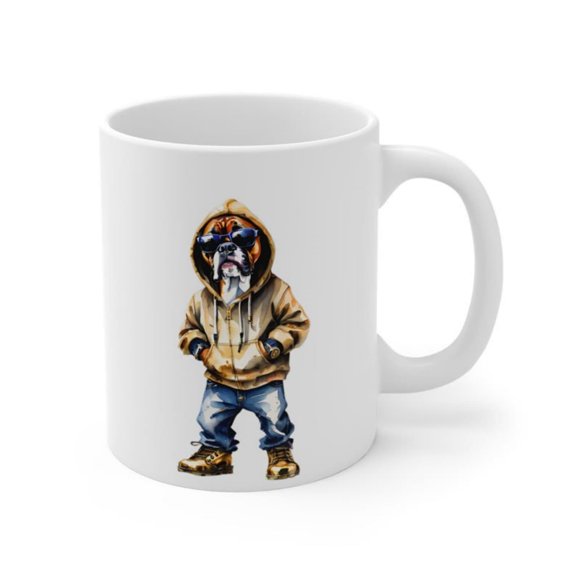 Boxer Coffee Mug - Hip Dog Dad Gift - Funny Boxer Hoodie - Boxer Dog Mom Cup - Cute Coffee Mug Pet Lovers & Owners.