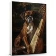 thumbnail image 1 of Boxer Cute Dog Harp Stretched Canvas Size 8x12 – Retro Boxer Dog Batter in Action With Harp for Themed Living Room, 1 of 5