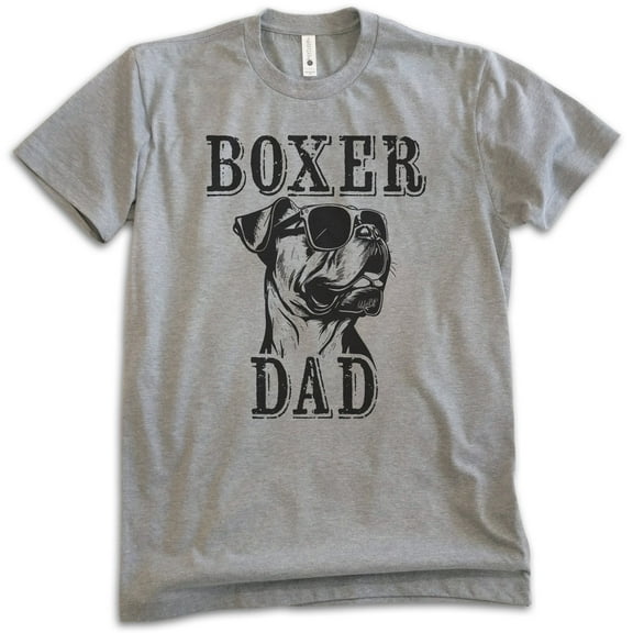 Boxer Dad T-shirt, Unisex Men's Shirt, Boxer Dog Owner, Best Dog Dad Gift, Dark Heather Gray, Large