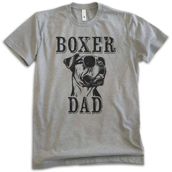 Boxer Dad T-shirt, Unisex Men's Shirt, Boxer Dog Owner, Best Dog Dad Gift, Dark Heather Gray, X-Small