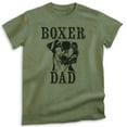 thumbnail image 1 of Boxer Dad T-shirt, Unisex Men's Shirt, Boxer Dog Owner, Best Dog Dad Gift, Heather Military Green, Medium, 1 of 6