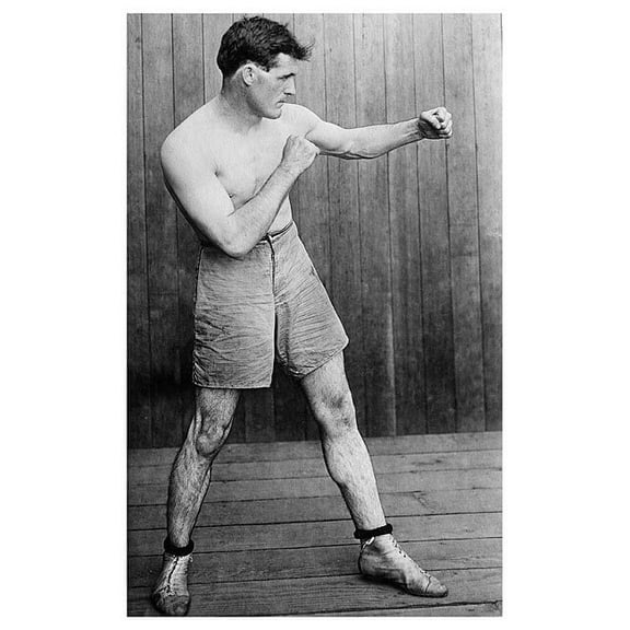 Boxer Dan A. Sullivan Boxing Pose Style - A - 12x18 Inch Laminated Poster - Stunning Detail and Bold Colors