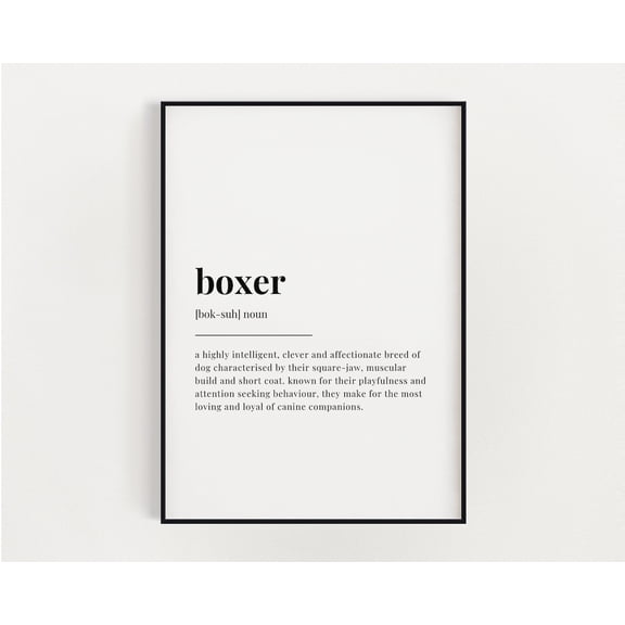 Boxer Definition Meaning, Wall Art, Boxer Print, Definition Print, Print, Home Decor #3577, Unframed Poster Size 24x36