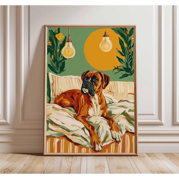 Boxer Dog Art Print, Modern Pet, Poster Only