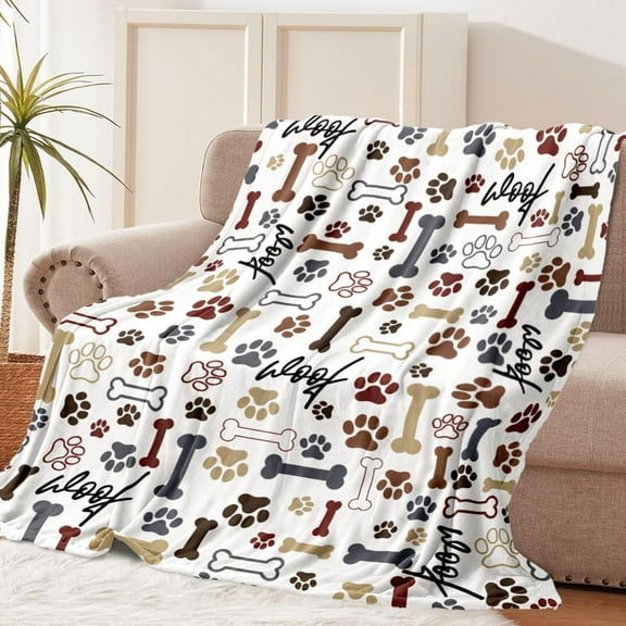 Boxer Dog Blanket Cute Puppy Throw Blanket Super Soft Flannel Throw Blanket Lightweight Fluffy Plush Fuzzy Bed Blanket for Cute Pet 60"X80"