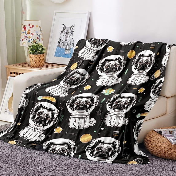 Boxer Dog Blanket Cute Puppy Throw Blanket Super Soft Flannel Throw Blanket Lightweight Fluffy Plush Fuzzy Bed Blanket for Cute Pet 60"X80"