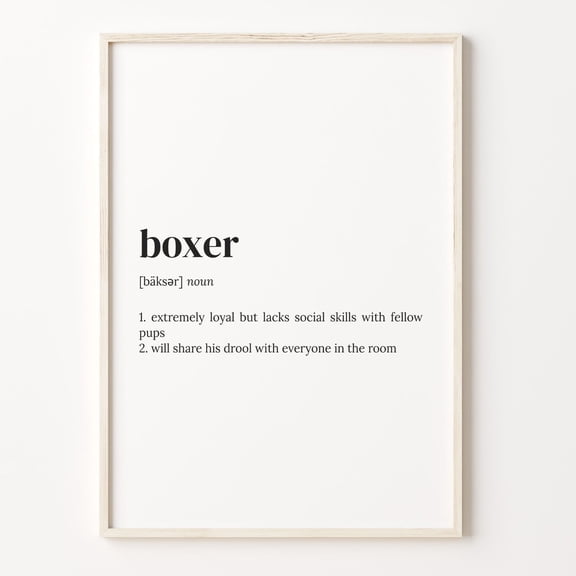Boxer Dog Definition Quote Poster Unframed Paper Print