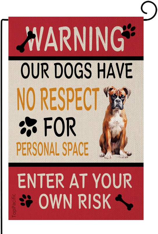 LHMUYU Gartenflagge – 'Our Dogs Have No Respect For Personal Space', Doppelseitig, 30,5 X 45,7 Cm, Polyester