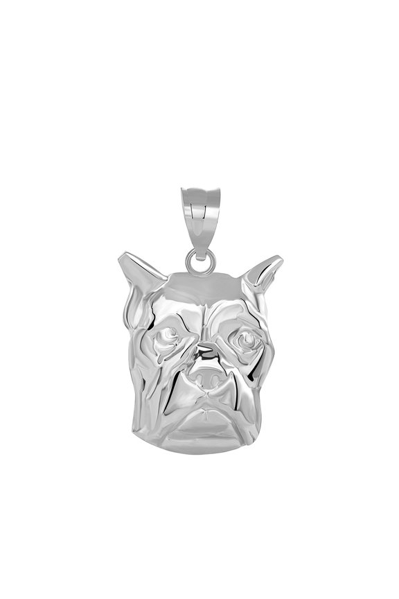 Boxer Dog Head Pendant Necklace in .925 Sterling Silver(Pendant)