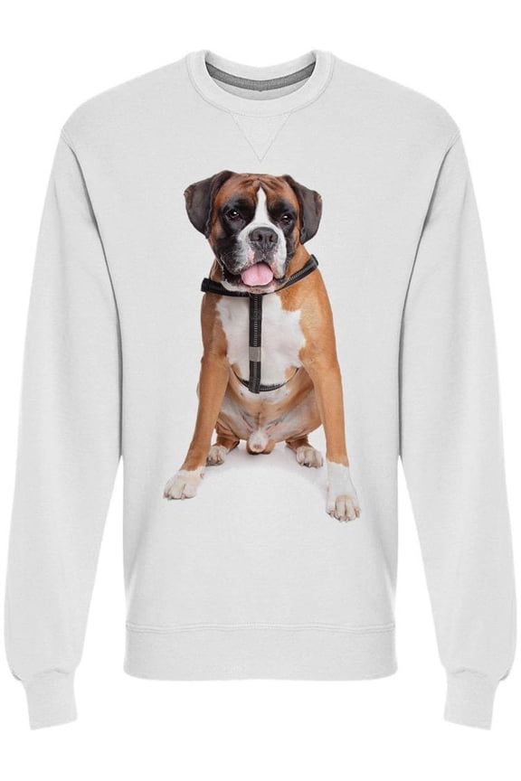 Boxer Dog Looking Sad Sweatshirt Men -Image by Shutterstock, Male x-Large