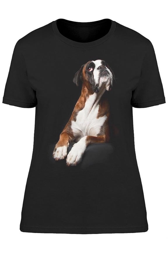 Boxer Dog Looking Up. Portrait T-Shirt Women -Image by Shutterstock, Female x-Large
