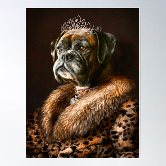 Boxer Dog Portrait - Ruby Poster Wall Art, Modern Wall Decor For Living Room Bedroom, 16x24 UNFRAMED