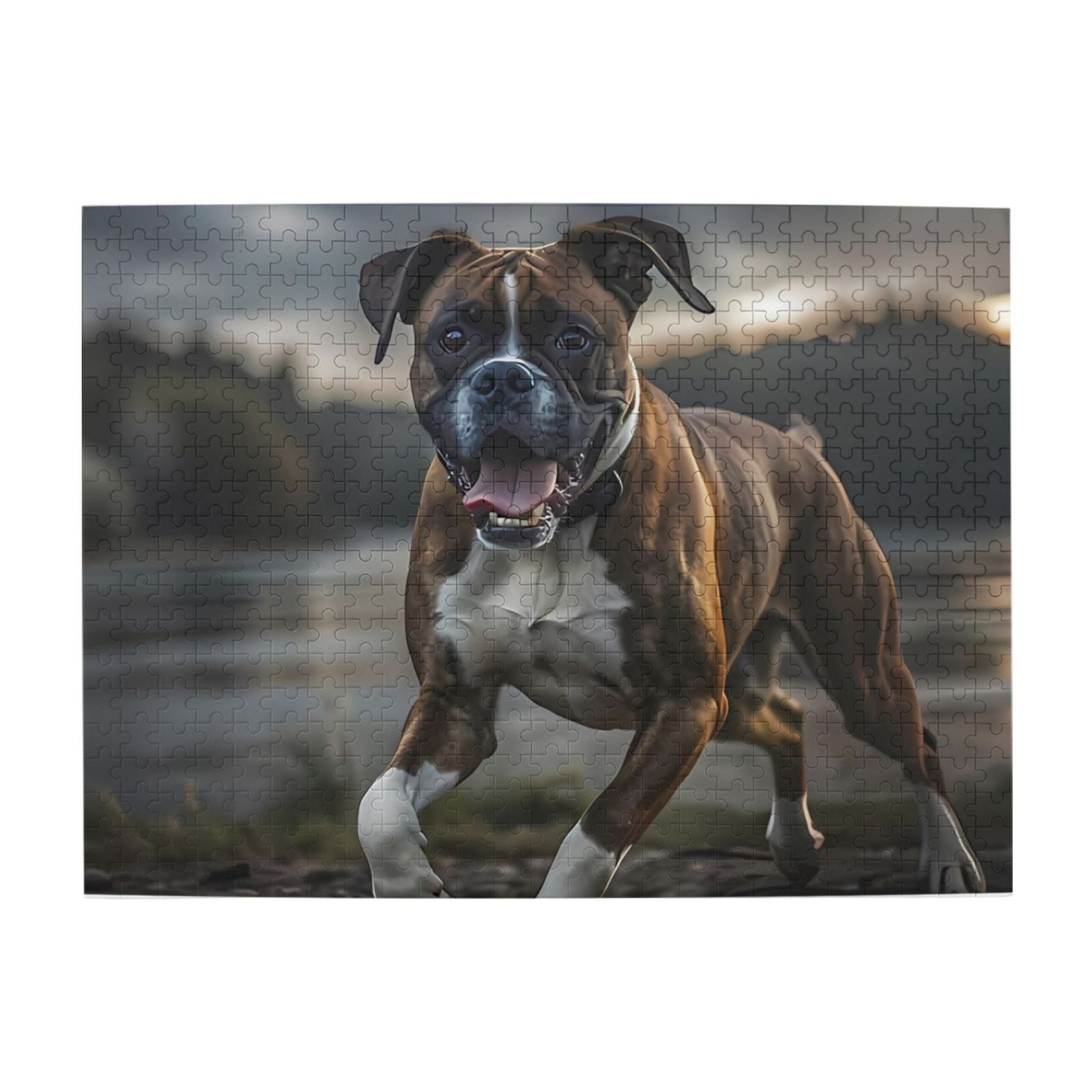 Boxer Dog Running Outdoor 1000-Piece Wooden Jigsaw Puzzle for Adults ...