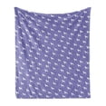 thumbnail image 1 of Boxer Dog Soft Flannel Fleece Throw Blanket, Cartoon Style Pattern of Canine Animals with Paw Prints and Bones Hand-drawn, Cozy Plush for Indoor and Outdoor Use, 50" x 60", Violet White, by Ambesonne, 1 of 6
