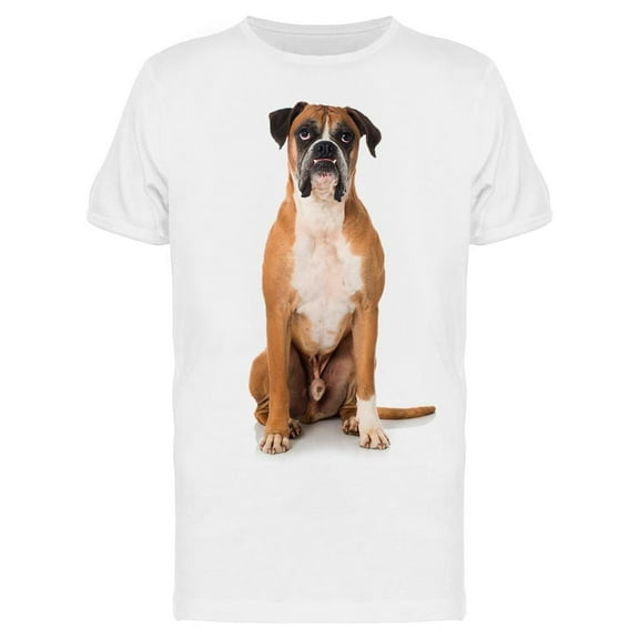 Boxer Dog Stands At Front T-Shirt Men -Image by Shutterstock, Male Small