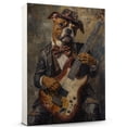thumbnail image 1 of Boxer Dog Stretched Canvas Size 8x12 – Funny Boxer Dog Team Player Wall Art, Ideal Gift Bass Guitar , Dog Owner, 1 of 5