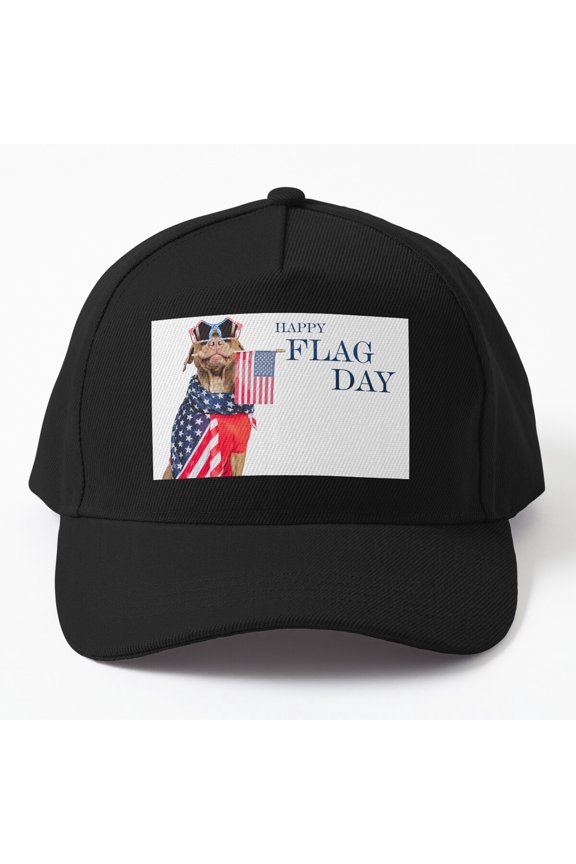 Boxer Dog USA Baseball Hat, Independence Day July Fourth American Flag Design, Classic Cap