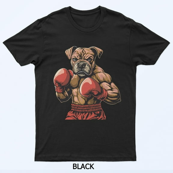 Boxer Dog With Boxing Gloves Funny Pet Lover Retro Graphic Shirt