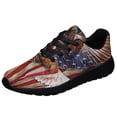 thumbnail image 1 of Boxer Dog Wrapped In Glory American flag Shoes Sneakers Black Size 4, 1 of 7