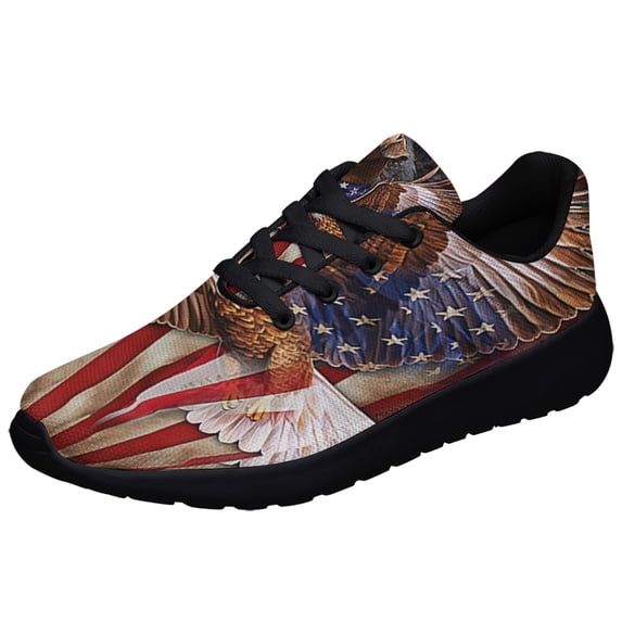 Boxer Dog Wrapped In Glory American flag Shoes Sneakers Black Size 4