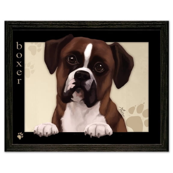 Boxer Dog by Scott Rogers Paws on the Picture Frame 13x10 Framed Art Print