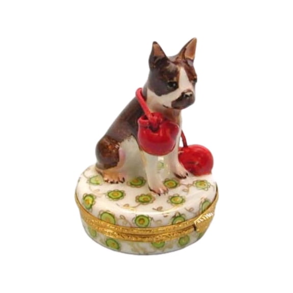 Boxer Dog Gloves Limoges Box for Dog Lovers | Gift Limoges Box Porcelain Figurine