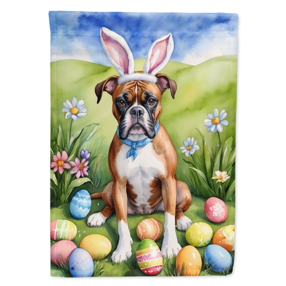 Boxer Easter Egg Hunt House Flag 28 in x 40 in