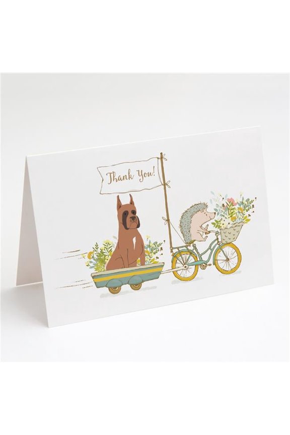 Boxer Fawn Cropped Ears Greeting Cards & Envelopes - Pack of 8
