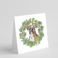 thumbnail image 1 of Boxer Fawn with Christmas Wreath Square Greeting Cards and Envelopes Pack of 8 5 in x 5 in, 1 of 1