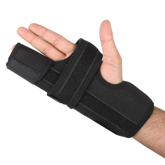 Boxer Finger Splint – Padded Support Brace with Removable Splint for Boxer’s Fracture – Little and Ring Finger Protection – Fits Left or Right Hand (Large)