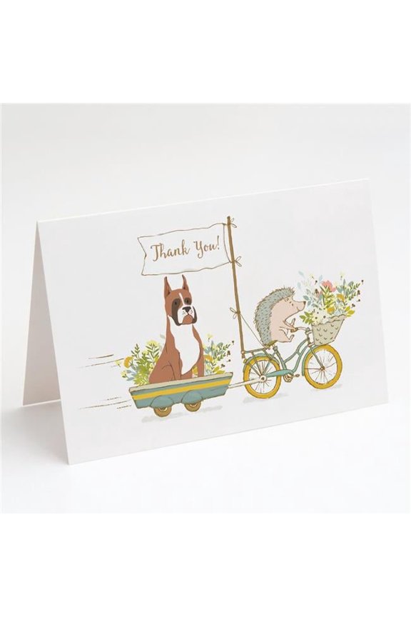 Boxer Flashy Fawn Cropped Ears Greeting Cards & Envelopes, Pack of 8