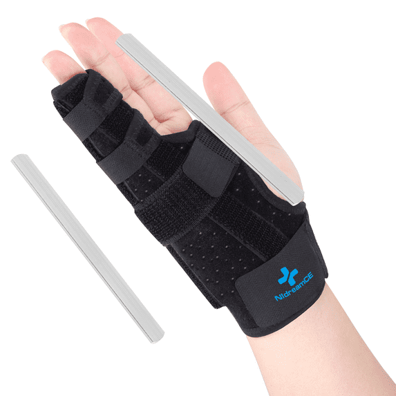 Boxer Fracture Metacarpal Splint, Adjustable Pinky Finger Brace Metacarpal Splint Hand Brace Straightening for Trigger Finger, Injury, Fracture, Broken, Tendonitis (Large)