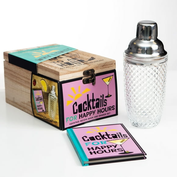 Boxer Gifts Happy Hours Cocktail Set - Shaker Set with Cocktail Recipe Book