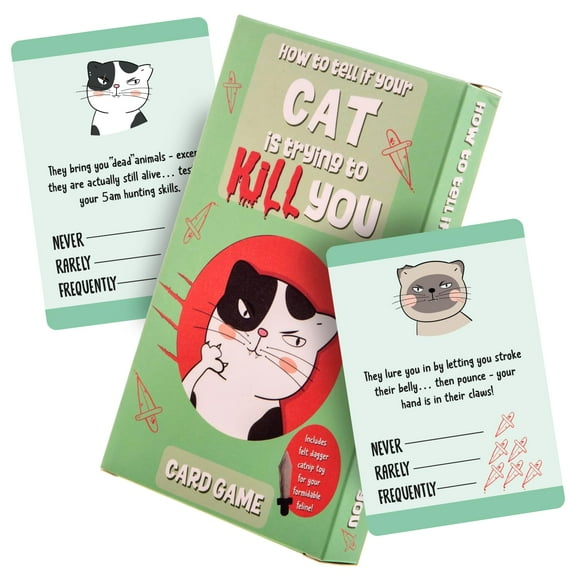 Boxer Gifts How to Tell If Your Cat is Trying Kill You Card Game | Hilarious Evil for Lovers | Great Gift Friends, GA3126