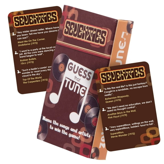 Boxer Gifts Seventies Guess That Tune Music Quiz Game Name The 70s Lyrics Fun for Parties Over 150 Songs