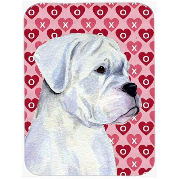 Boxer Hearts Love & Valentines Day Portrait Glass Cutting Board- Large