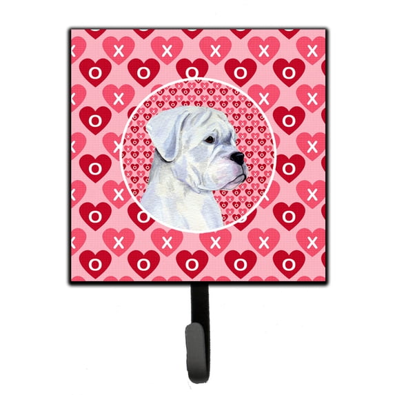 Boxer Hearts Love and Valentines Day Portrait Leash or Key Holder