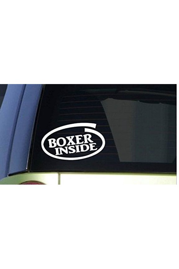 Boxer Inside *I284* 8" wide Sticker decal dog bulldog ear crop training