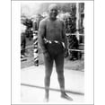 thumbnail image 1 of Boxer Jack Johnson Boxing Ring Portrait - 24x36 Inch Glossy Laminated Poster - Stunning Detail and Bold Colors, 1 of 4