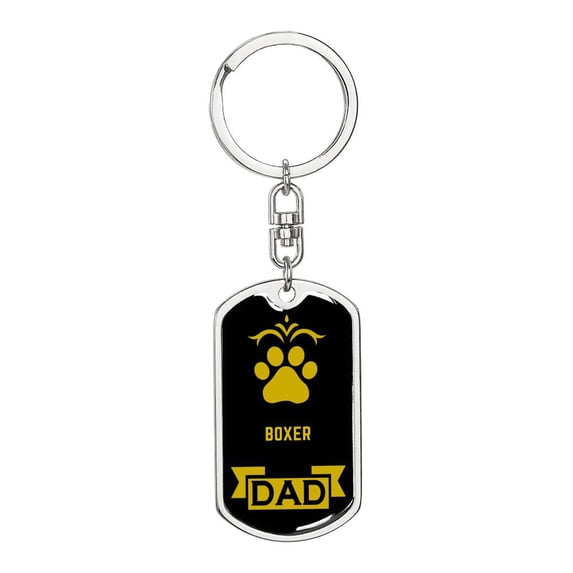 Boxer Keychain Stainless Steel or 18k Gold