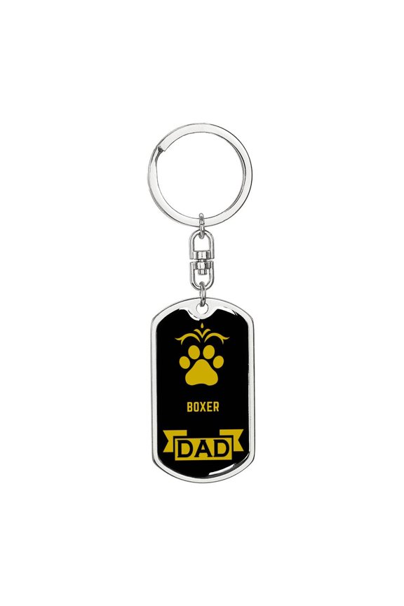Boxer Keychain Stainless Steel or 18k Gold