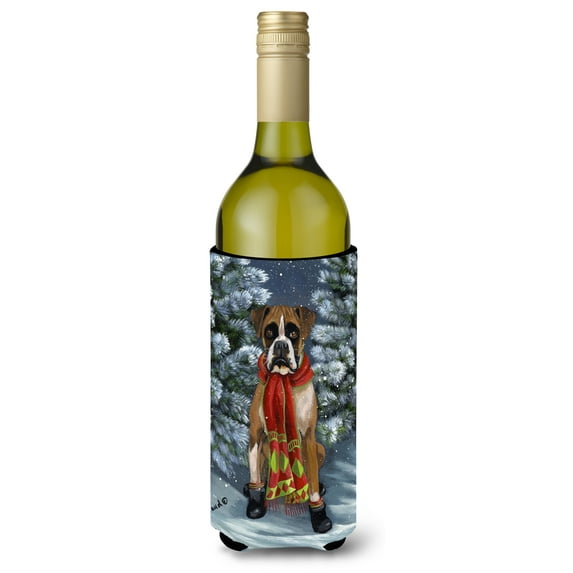 Boxer Let's Play Christmas Wine Bottle Hugger