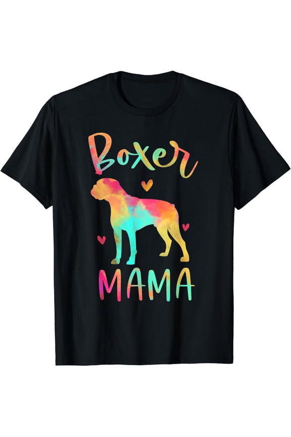 Boxer Mama Colorful Boxer Gifts Dog Mom T-Shirt