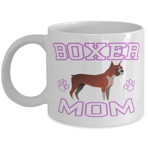 Boxer Mom 11 oz Coffee Mug - Pet Lover's Gift White Ceramic