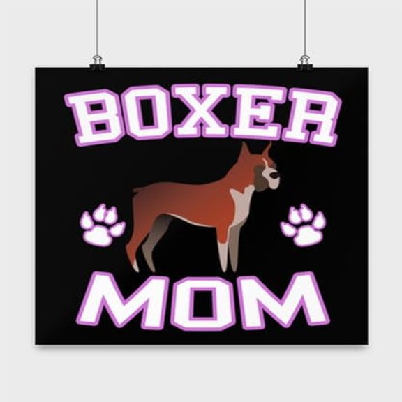 Boxer Mom Wall Art - Dog Lover Home Decor - 13x13 Poster Print - Pet Room