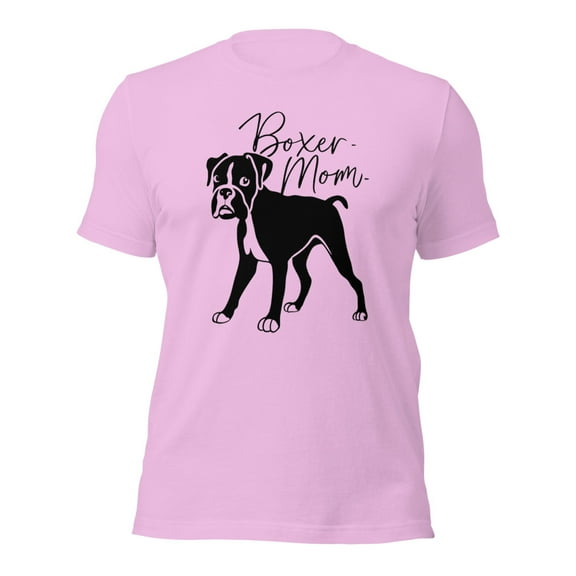 Boxer Mom Graphic Tee, Cute Dog Lover T-Shirt,Pet Owner Gift (Lilac, 2XL)