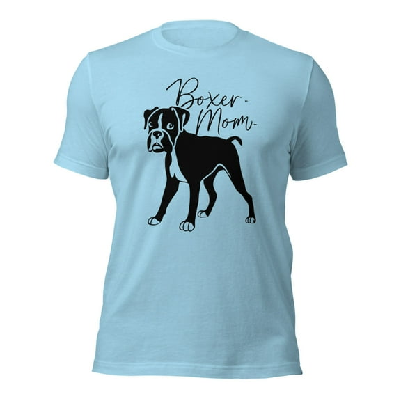 Boxer Mom Graphic Tee, Cute Dog Lover T-Shirt,Pet Owner Gift (Ocean Blue, 2XL)